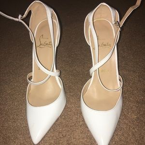 Christian Louboutin white authentic heels
